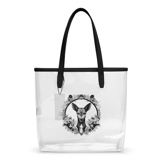 Secret of Lir and Eilit clear tote bag with hand-drawn Celtic folklore art by Brittyliz