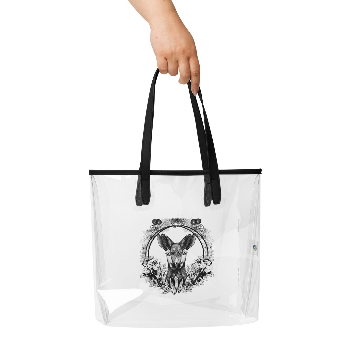 Secret of Lir and Eilit clear tote bag with hand-drawn Celtic folklore art by Brittyliz
