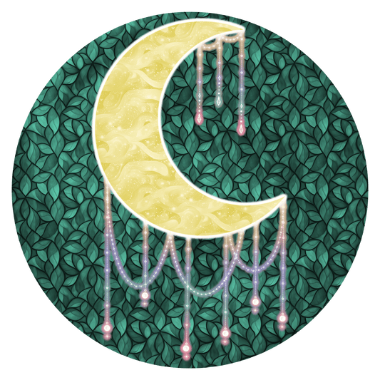 Druzy Moon art by Brittyliz featuring the art on my holographic sticker.
