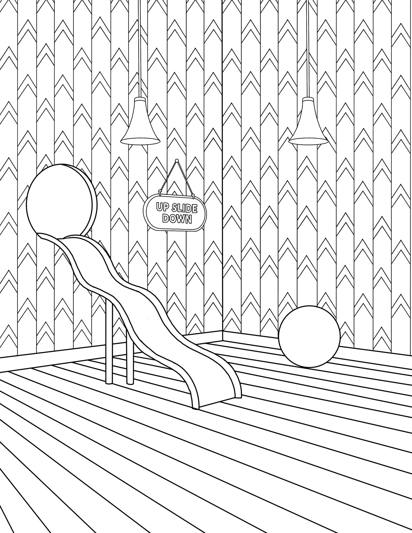 Up Slide Down coloring page hand drawn | Brittyliz | Dreamcore