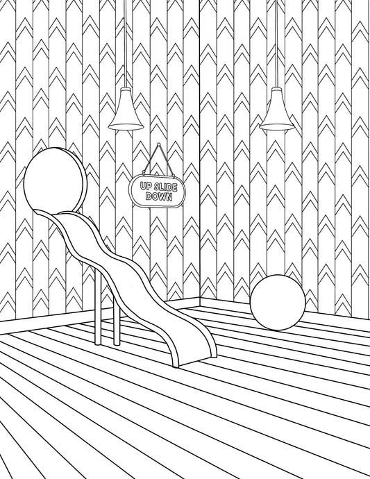 Up Slide Down coloring page hand drawn | Brittyliz | Dreamcore