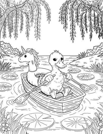 8 Hand Drawn Coloring Page Bundle of Animals & More!