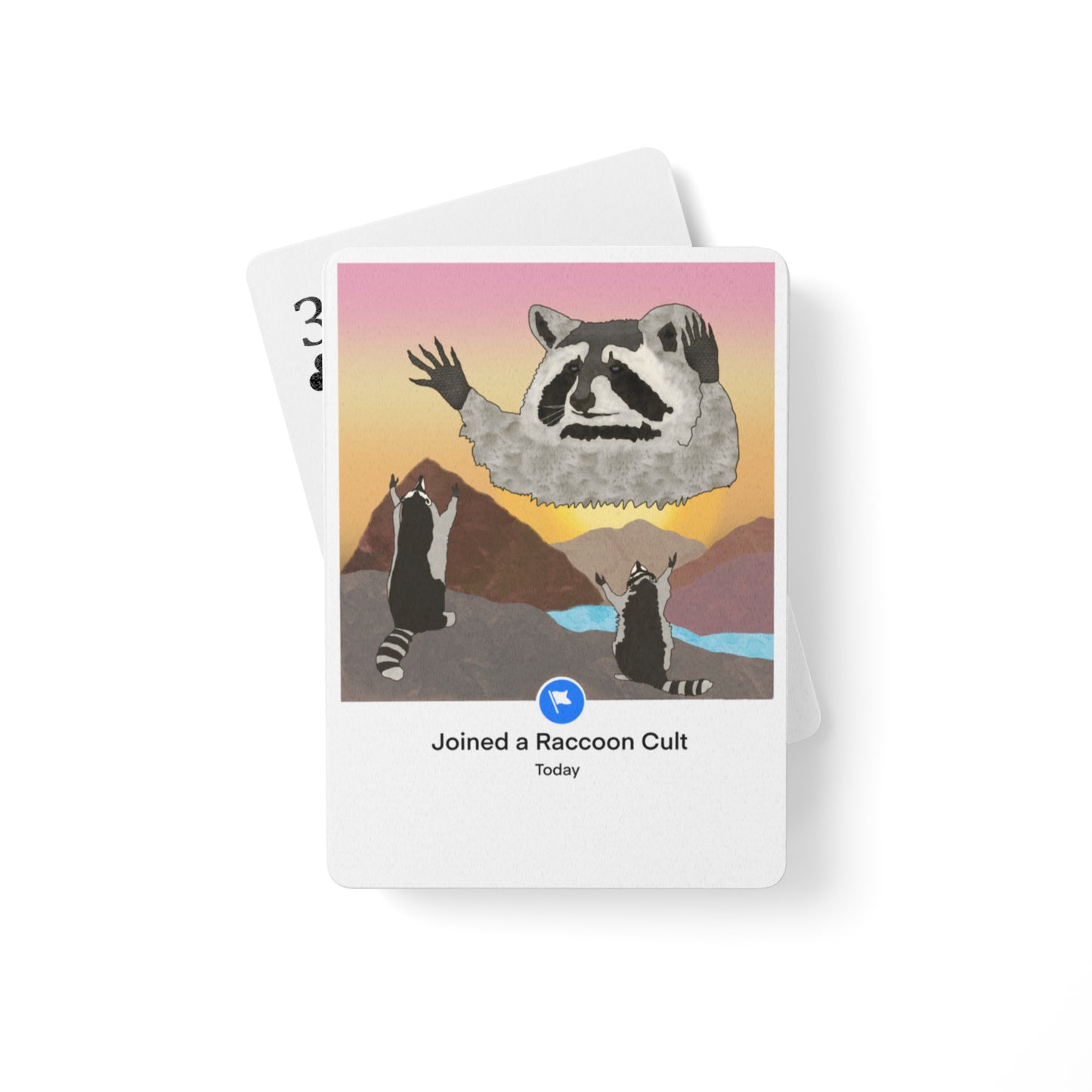 Raccoon Cult hand-drawn poker playing cards deck - "Joined a Raccoon Cult" meme art